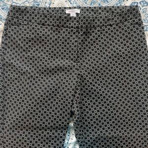 Liz Claiborne Emma Ankle Length Mid-Rise Pants - Black and White - Size 18